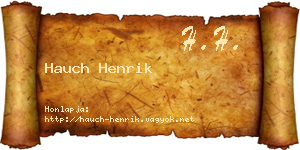 Hauch Henrik névjegykártya
